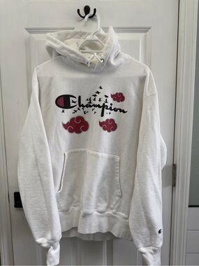Champion x Naruto White Hoodie EUC